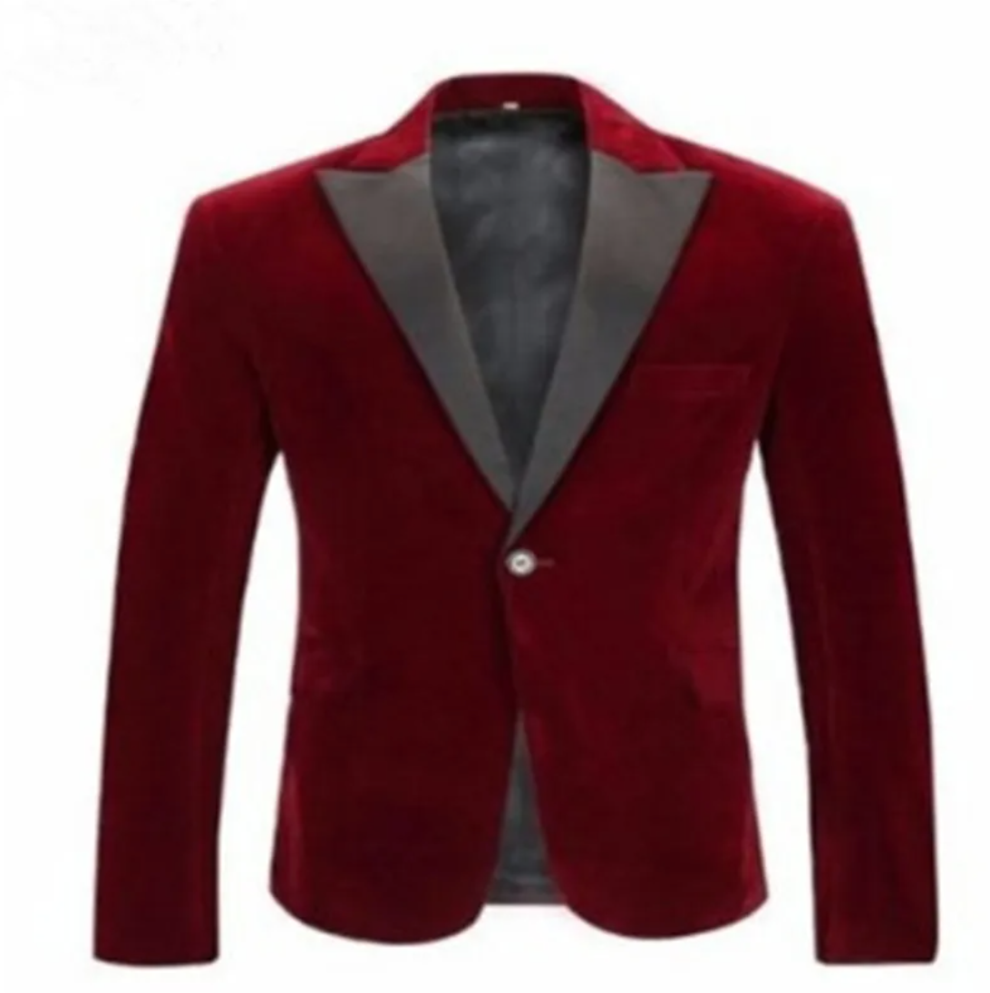 Velvet Burgundy Casual Suit Jacket Best YouTube Store