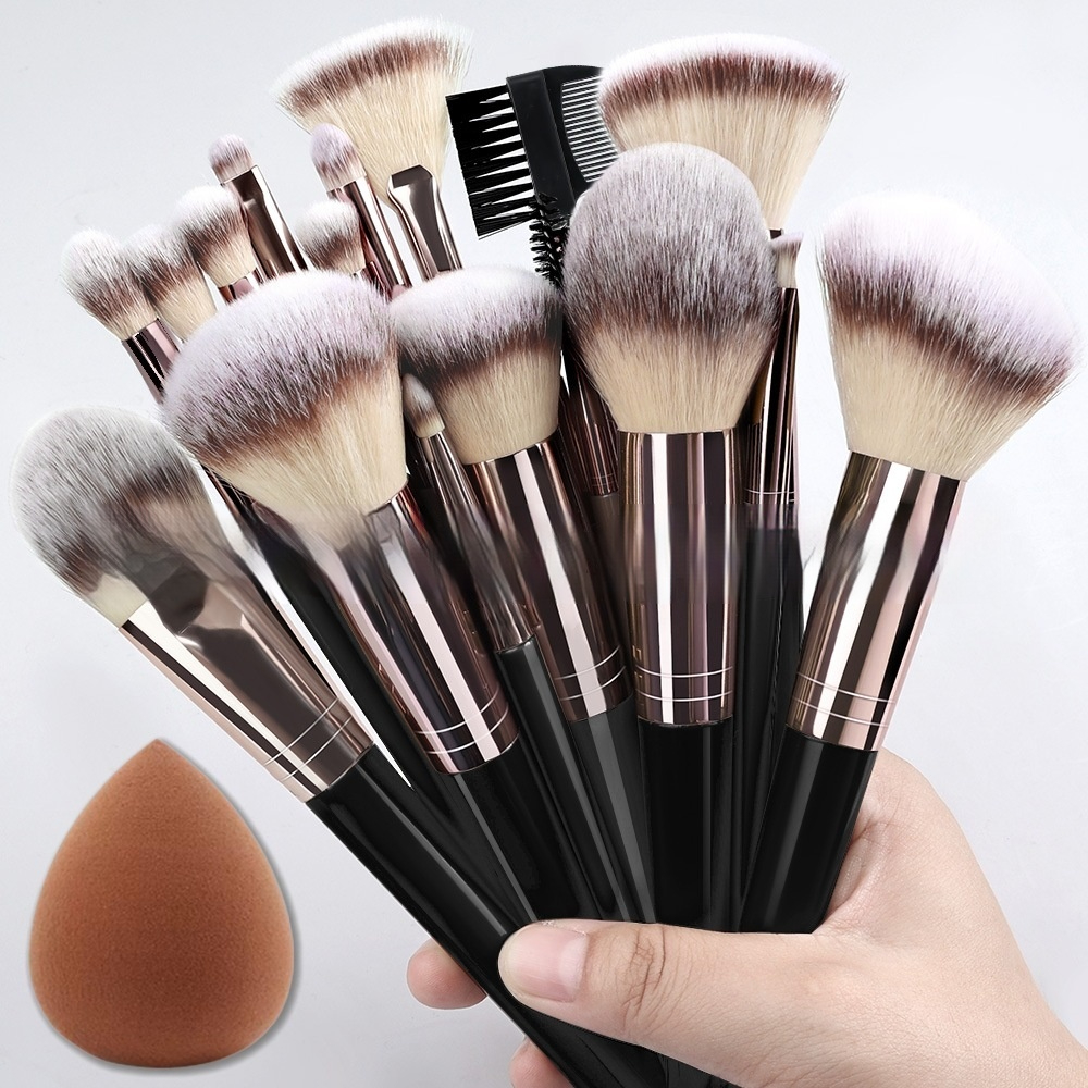 Black Makeup Brush Set – Face & Eyes LadyShow.Store