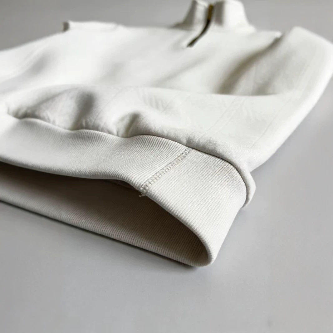 Men's Half-Zip Stand-Up Collar Knit Pullover With Jacquard Texture, 2026 Autumn-Winter Leisure Long-Sleeve Hooded Jacket NorixaFashion.com