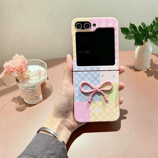 3D Bow Bracelet Case for Samsung Z Flip 6 5 4 3 Cute Shockproof Back Cover with Strap, Stylish and Durable Protective Case LuxuryLifeWay Online Store