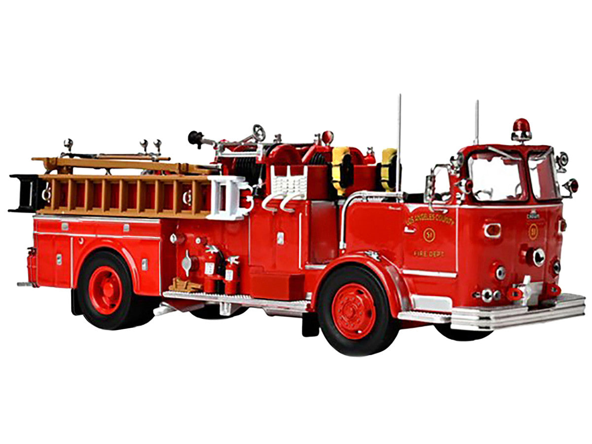 1965 Crown Firecoach Fire Engine "Los Angeles County Fire Department" LA County FD (LACFD) "Emergency!" Series Limited Edition to 2500 pieces Worldwide 1/50 Diecast Model by Iconic Replicas LuxuryLifeWay Online Store