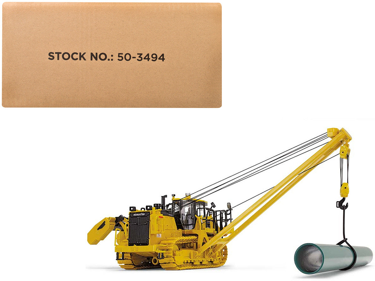 Komatsu D155CX-8 With K170 Pipelayer Yellow with Accessories 1/50 Diecast Model by First Gear LuxuryLifeWay Online Store