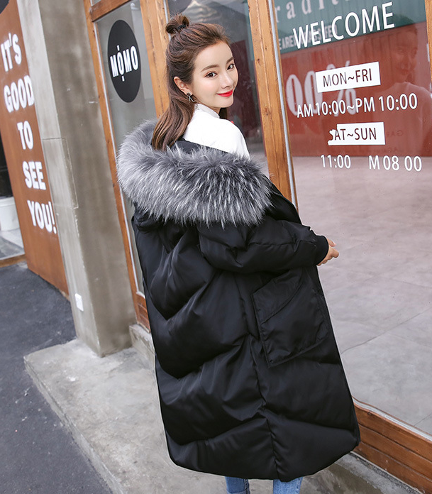 Maternity Cotton Jacket with Hood and Fur Collar Pi-Mart