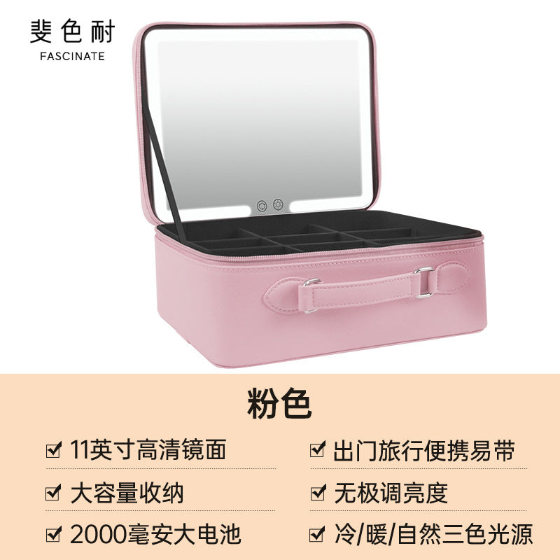 Portable LED Makeup Mirror with Storage for Girls LadyShow.Store