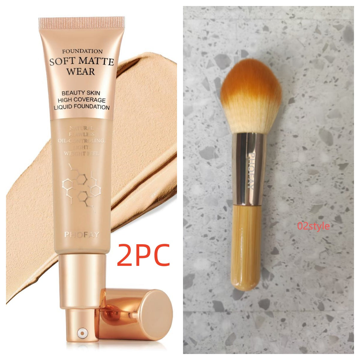 PHOFAY Full Coverage Foundation LadyShow.Store