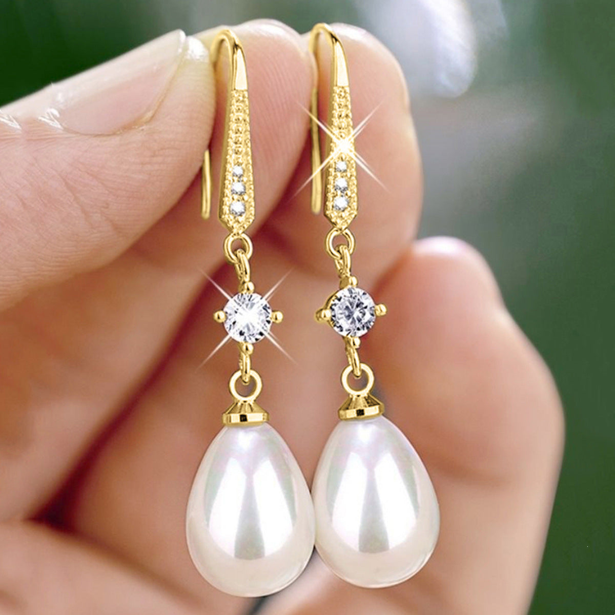 Women's All-match Baroque Drop-shaped Artificial Pearl Earrings