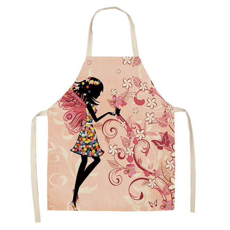 Apron Christmas Valentine's Day Linen Printing Home Kitchen Waterproof Thickened Graphic Customization Cross-border Apron PearlNestDecor.com