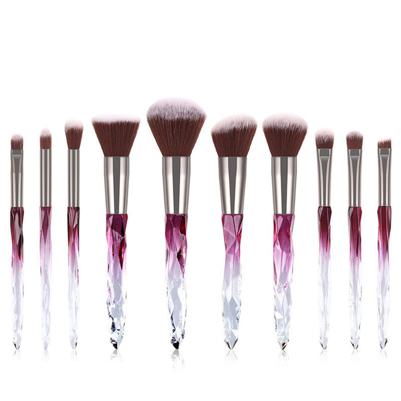 10 Crystal makeup brushes with diamond handle