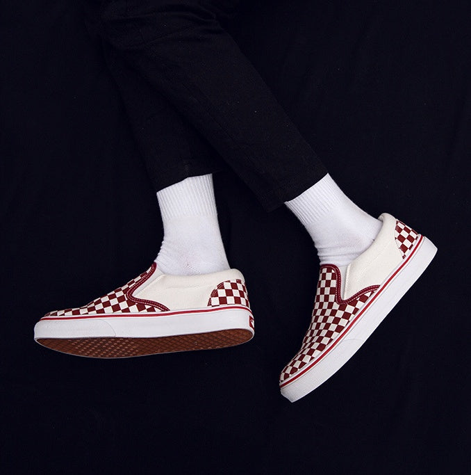 Korean version of casual wild students low to help men's shoes Harajuku ulzzang lattice one pedal men canvas shoes lazy Best YouTube Store