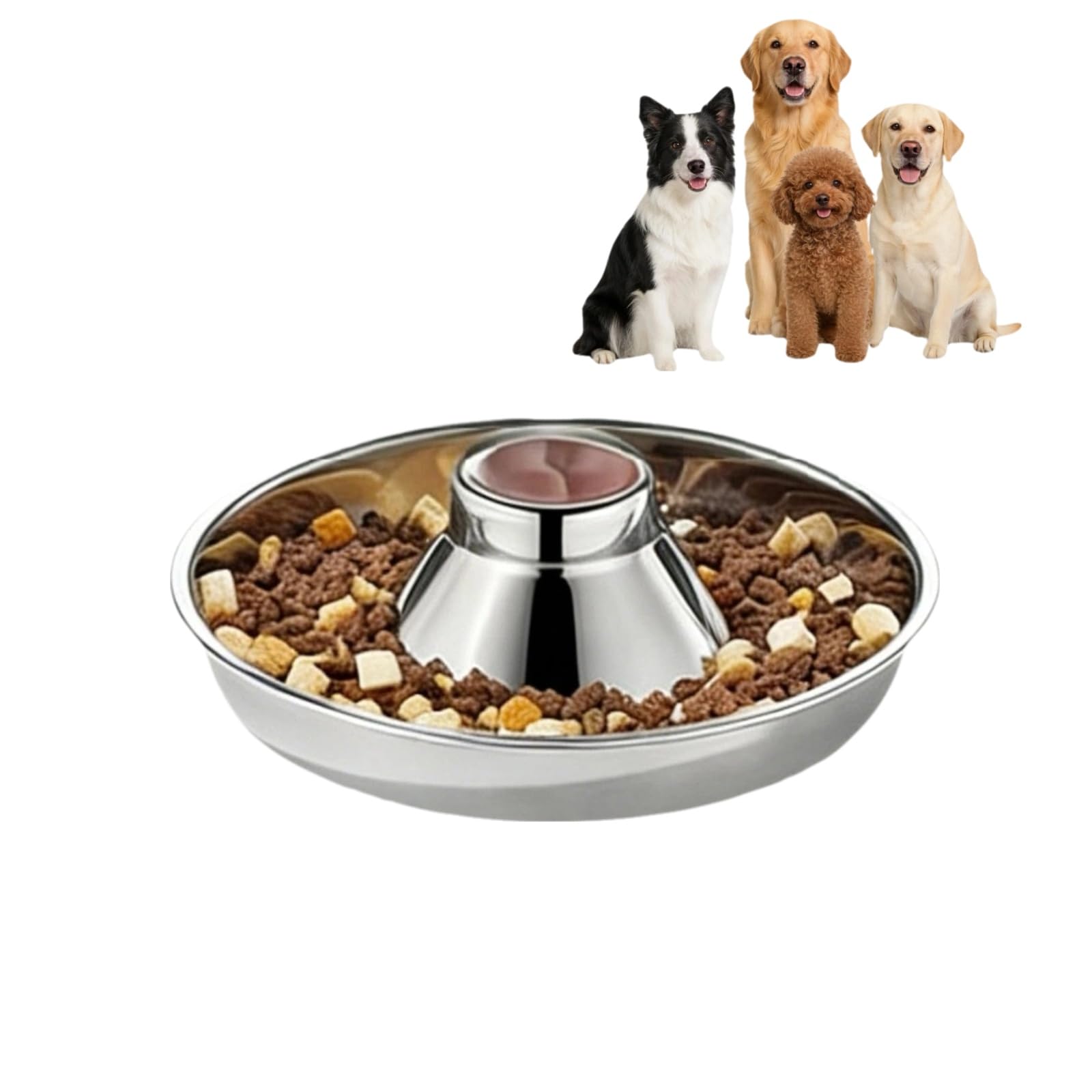 Stainless Steel Puppy Weaning Bowls,Cat Bowls For Food Water,Multiple Puppies Feeder Whelping Dishes,Litter Feeding Station Pans For Small Dogs Cats Eating At Same Time-Small Medium Large Size Pets Fashion