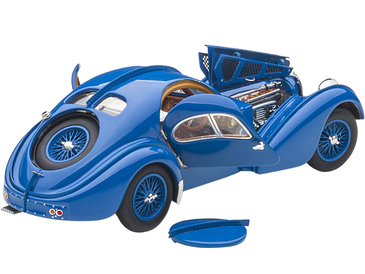 1938 Bugatti Type 57SC Atlantic with Metal Wire-Spoke Wheels Blue 1/43 Diecast Model Car by Autoart LuxuryLifeWay Online Store