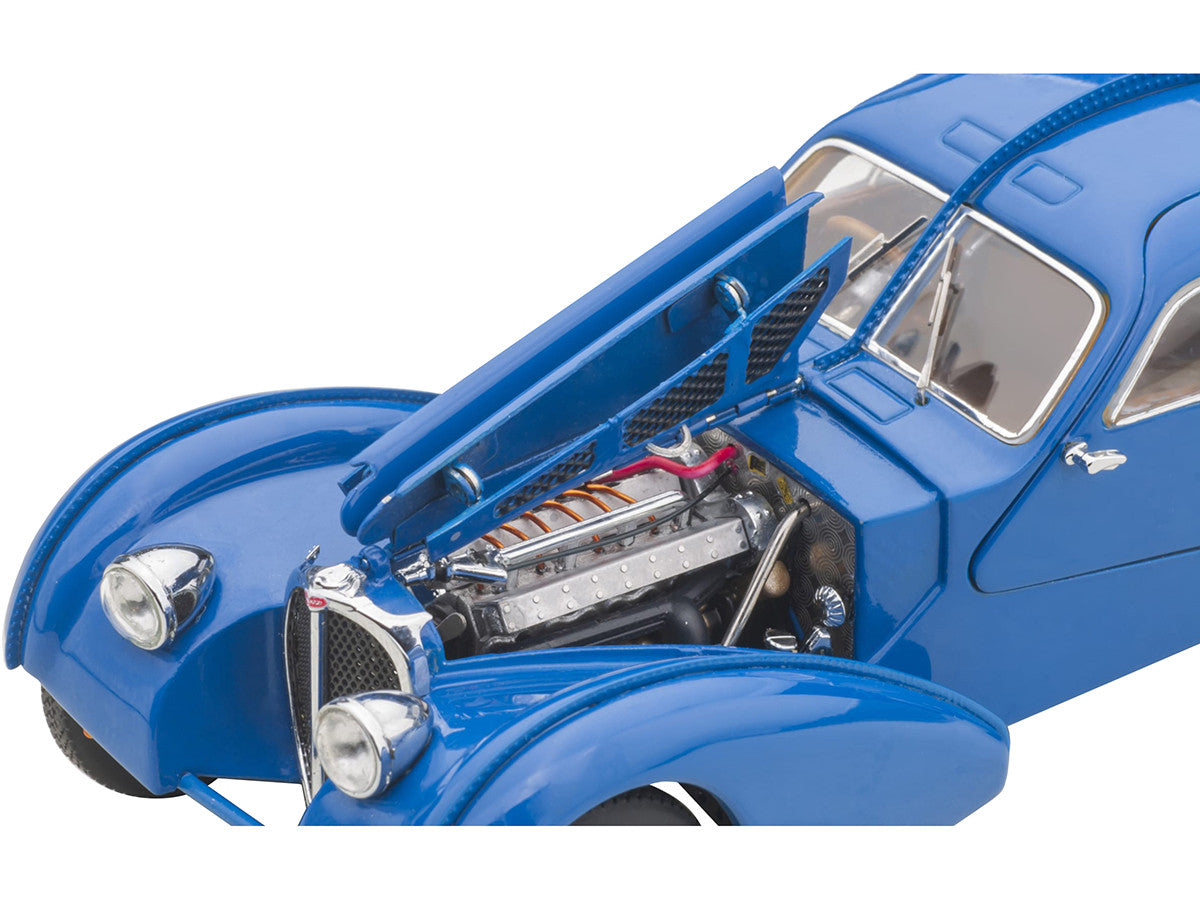 1938 Bugatti Type 57SC Atlantic with Metal Wire-Spoke Wheels Blue 1/43 Diecast Model Car by Autoart LuxuryLifeWay Online Store