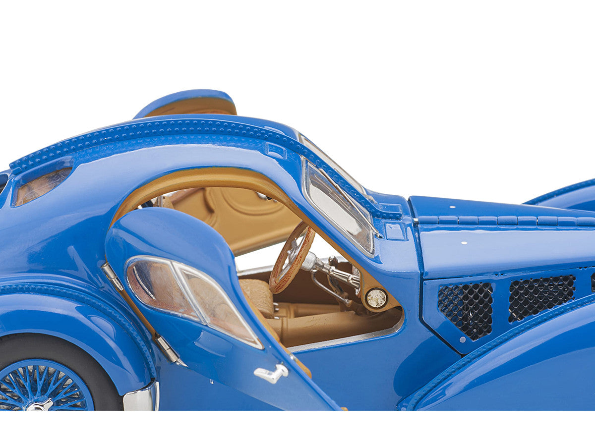1938 Bugatti Type 57SC Atlantic with Metal Wire-Spoke Wheels Blue 1/43 Diecast Model Car by Autoart LuxuryLifeWay Online Store