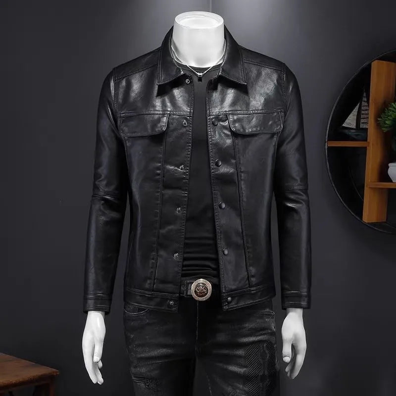 Male Premium Leather Utility Jacket Best YouTube Store