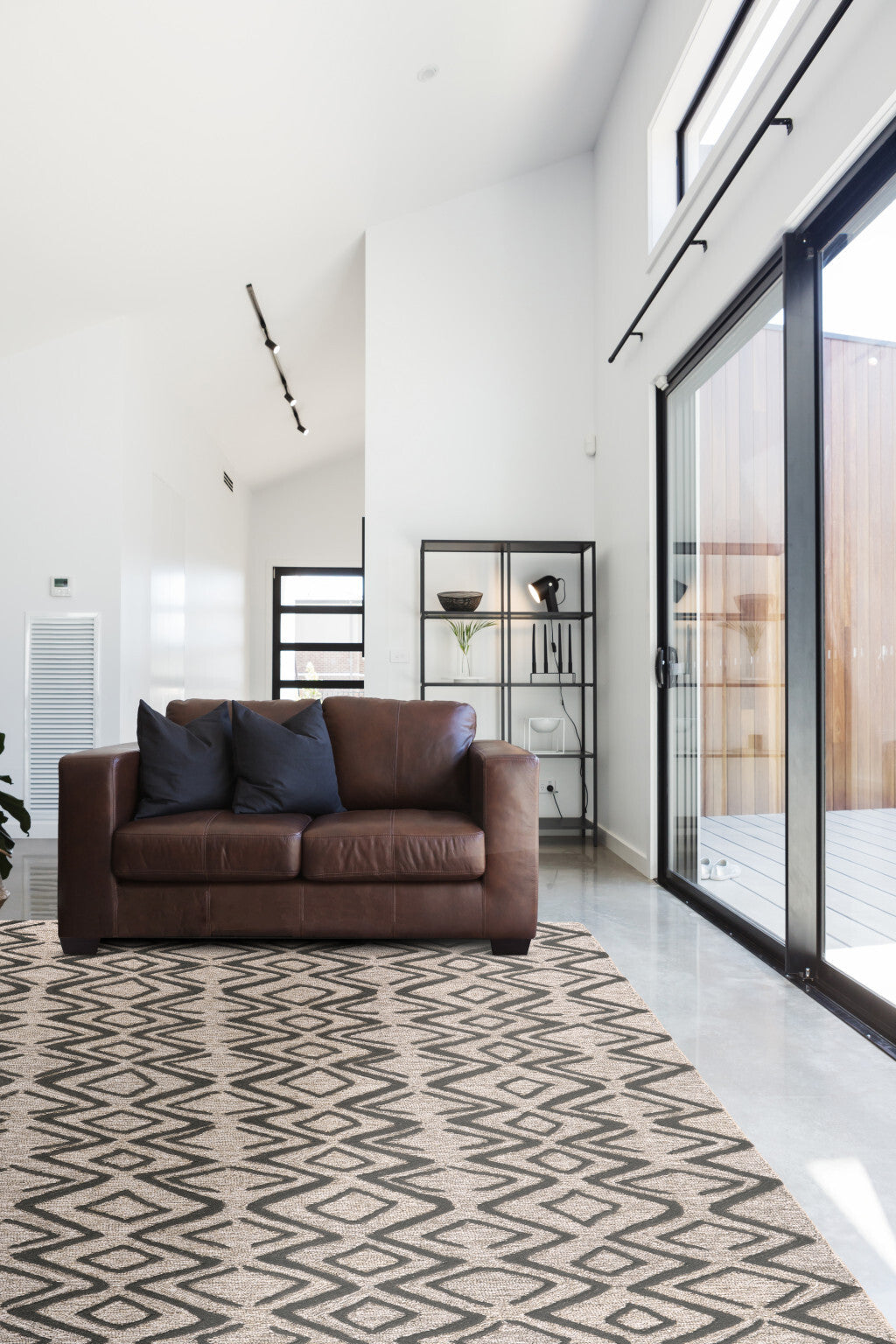 4' X 6' Black Gray And Taupe Wool Geometric Tufted Handmade Stain Resistant Area Rug LuxuryLifeWay Online Store