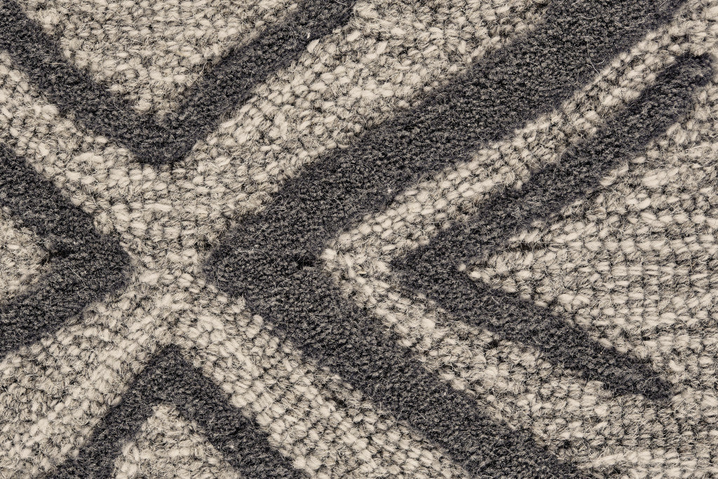 4' X 6' Black Gray And Taupe Wool Geometric Tufted Handmade Stain Resistant Area Rug LuxuryLifeWay Online Store