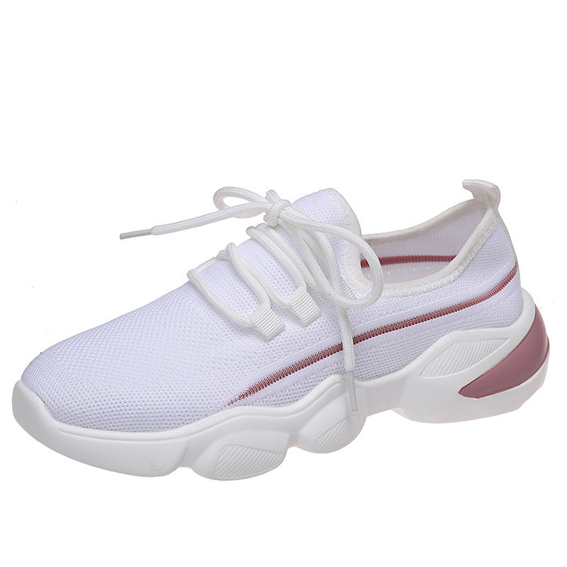 Sneakers Flying Woven Mesh Shoes Breathable Running Dad Shoes LadyShow.Store