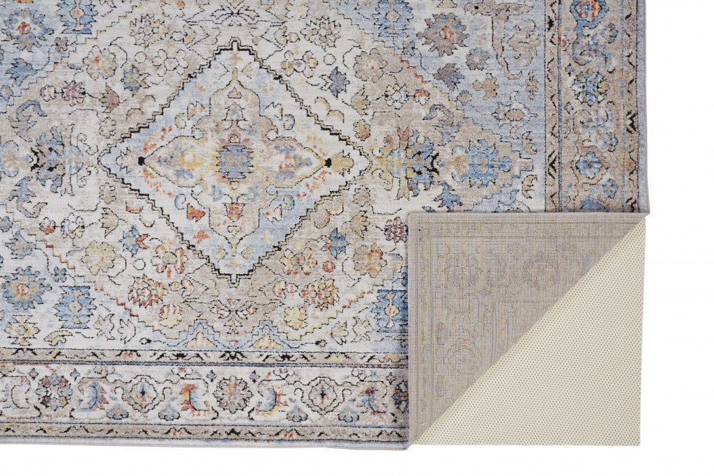 4' X 6' Blue and Gray Floral Area Rug LuxuryLifeWay Online Store