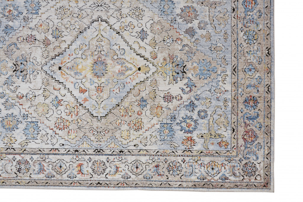 4' X 6' Blue and Gray Floral Area Rug LuxuryLifeWay Online Store