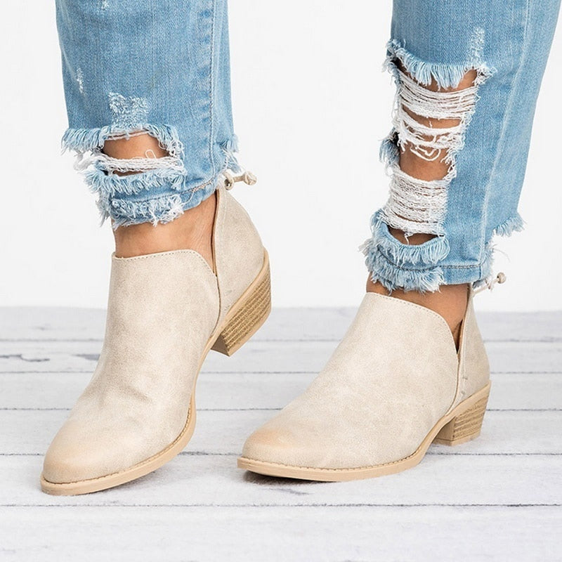 Autumn Women Shoes Retro High Heel Ankle Boots CJD