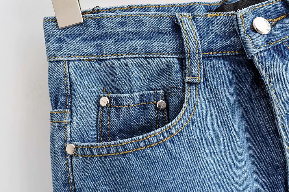 Split Hem Denim Skirt, Bodycon Denim Midi Skirt Pi-Mart