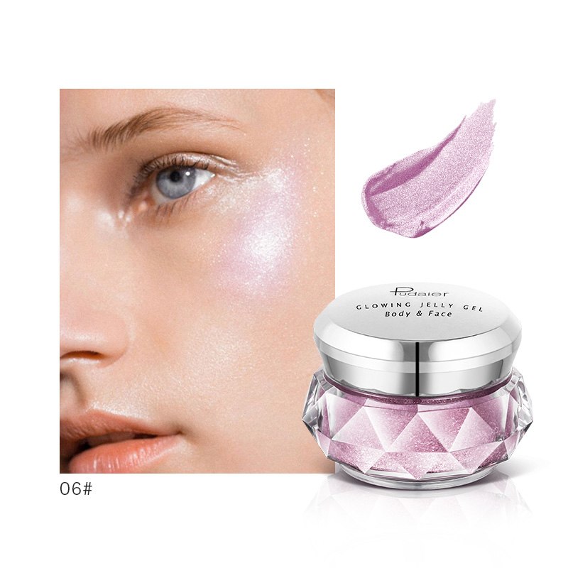 Face Highlighter Jelly Gel Mermaid Eyeshadow Glow Body Glitter Festival Makeup Iluminador Gold Liquid Highlighter Bronzer LadyShow.Store