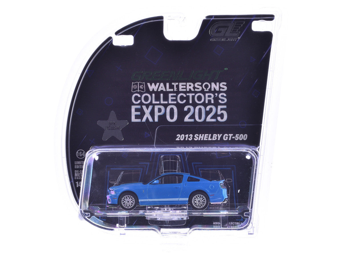 2013 Shelby GT-500 Blue with White Stripes "2025 Greenlight Waltersons Collector's Expo Exclusive" 1/64 Diecast Model Car by Greenlight LuxuryLifeWay Online Store
