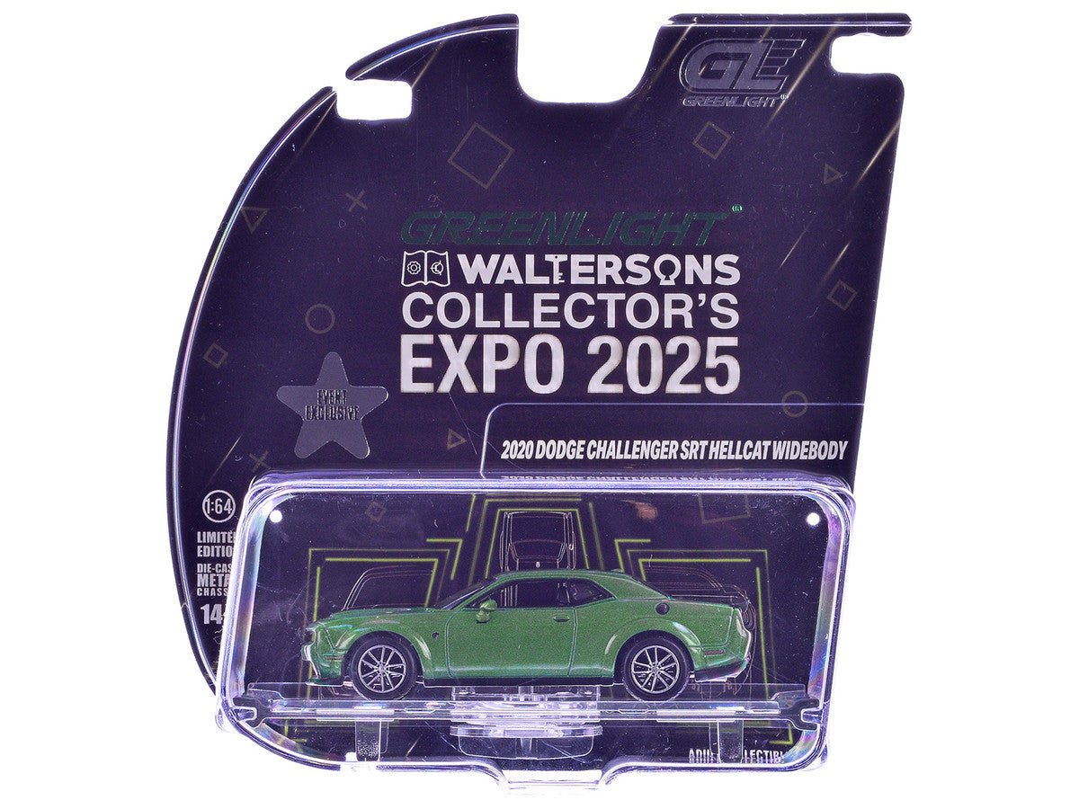 2020 Dodge Challenger SRT Hellcat Widebody F8 Green Metallic with Black Indiana Stripes "2025 Greenlight Waltersons Collector's Expo Exclusive" 1/64 Diecast Model Car by Greenlight LuxuryLifeWay Online Store