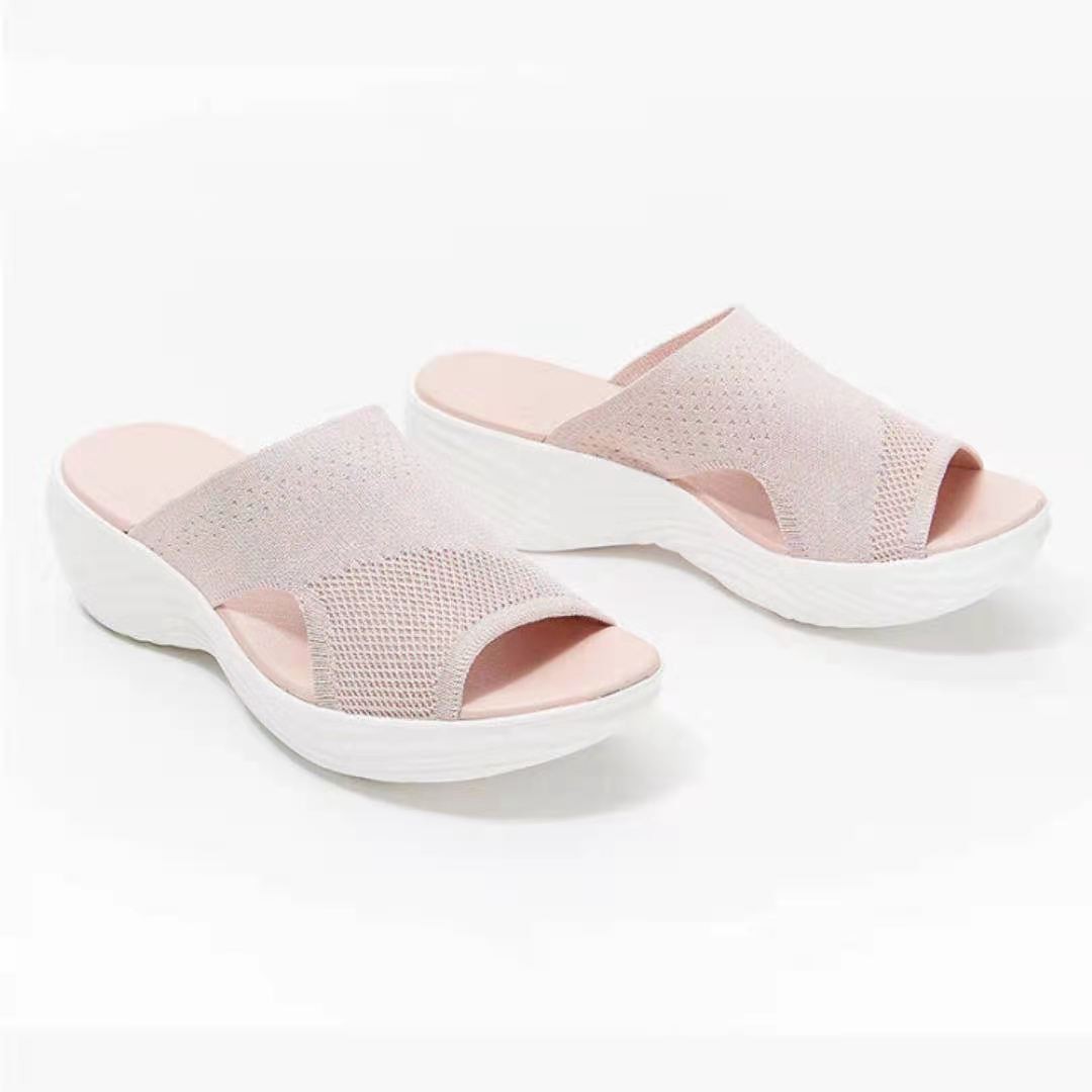 Women's Casual Fly Woven Upper Lightweight Platform Sandals And Slippers LadyShow.Store