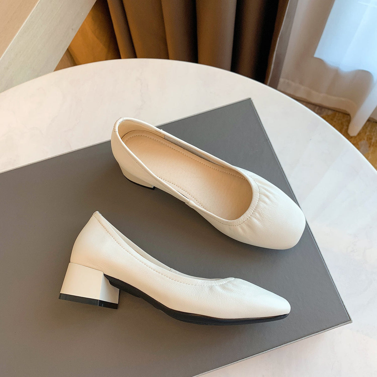 Shallow Mouth Thick Heel Shoes Women LadyShow.Store