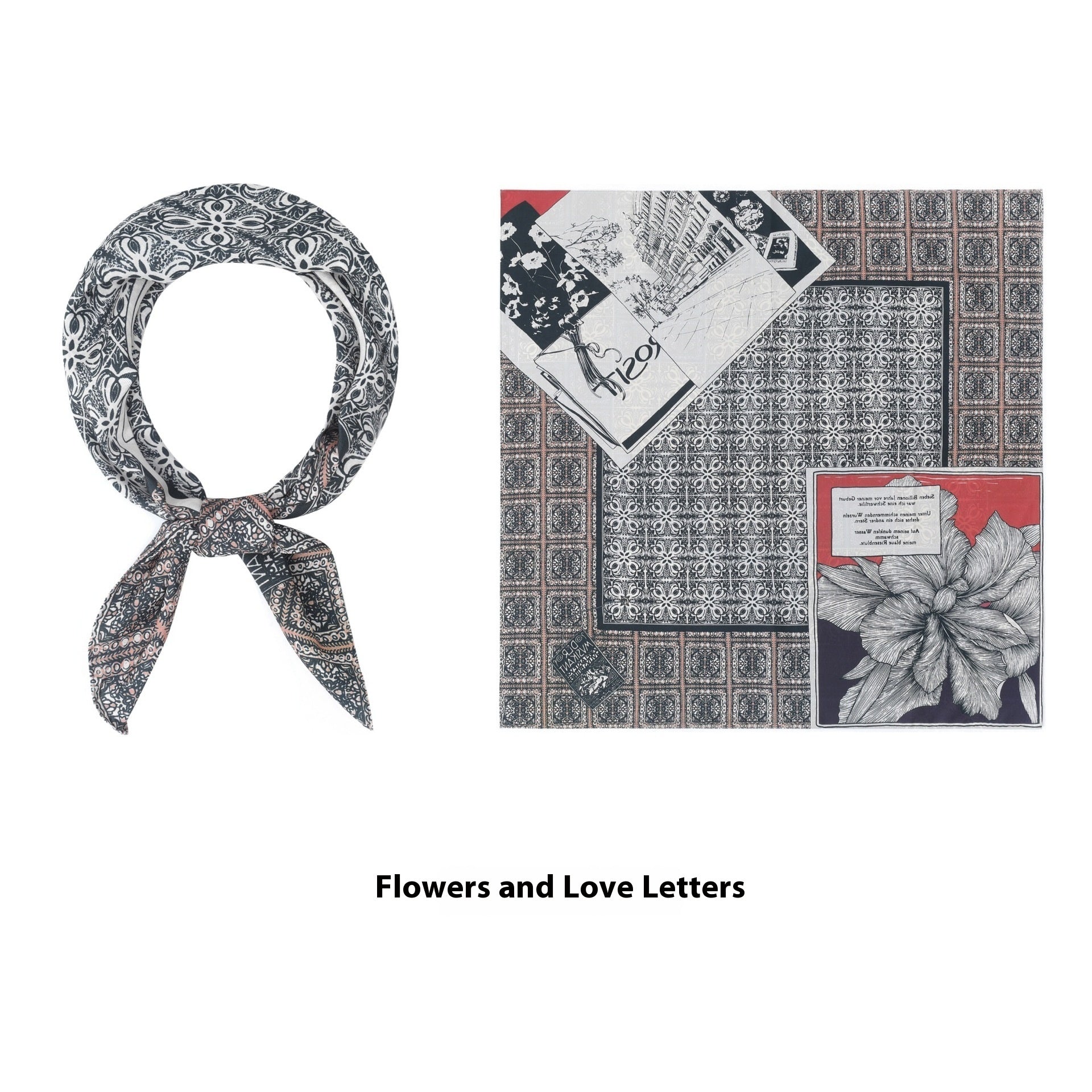 Elegant Printed Silk Square Scarf NorixaFashion.com