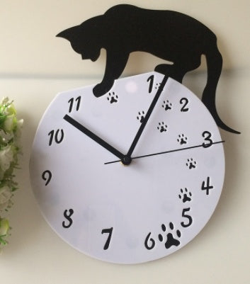 Funlife cat wall clock PearlNestDecor.com