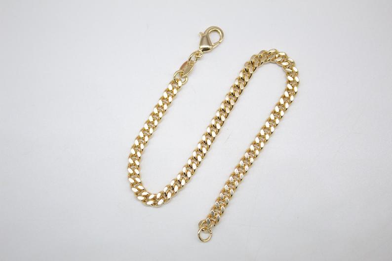 18K Gold Filled Cuban Link 4mm Chain Bracelet (I281) LuxuryLifeWay Online Store