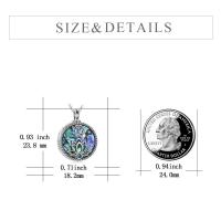925 Sterling Silver Yoga Lotus Urn with Abalone Shell Memorial Cremation Necklace Jewelry LadyShow.Store