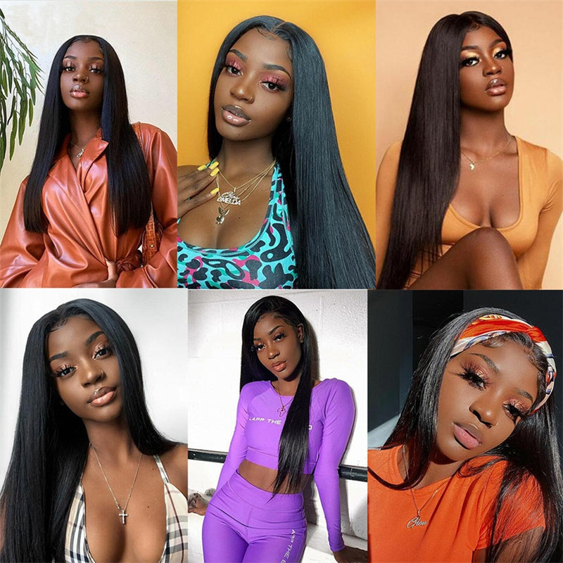 Women's Fashion Simple Human Hair Straight Wig LadyShow.Store