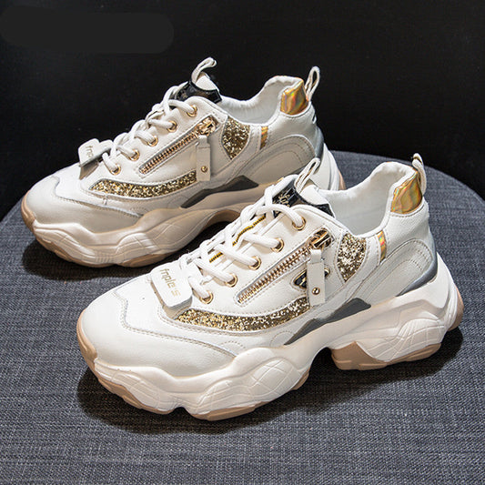Women’s Sequin Chunky Sole Sneakers (Dad Shoes) LadyShow.Store