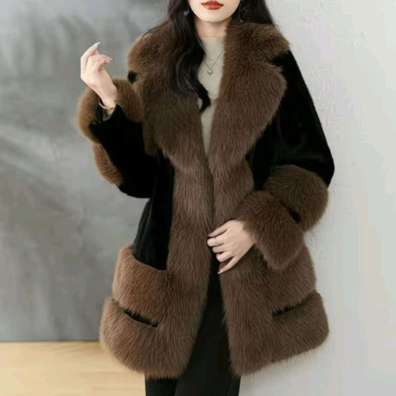 Women's Medium-Length Fur-Lined Coat With Fashionable Style, Suitable For Autumn And Winter, Genuine Fur And Fur Lining NorixaFashion.com