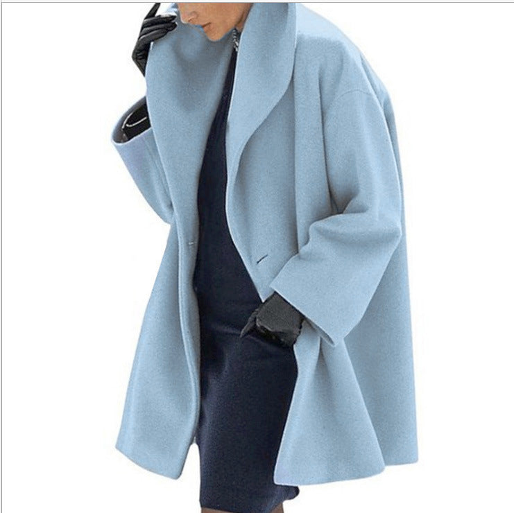 Women's Trendy Clothes Multi-color Round Neck Loose Sweater Woolen Coat Solid Casual Coat For Autumn And Winter LadyShow.Store