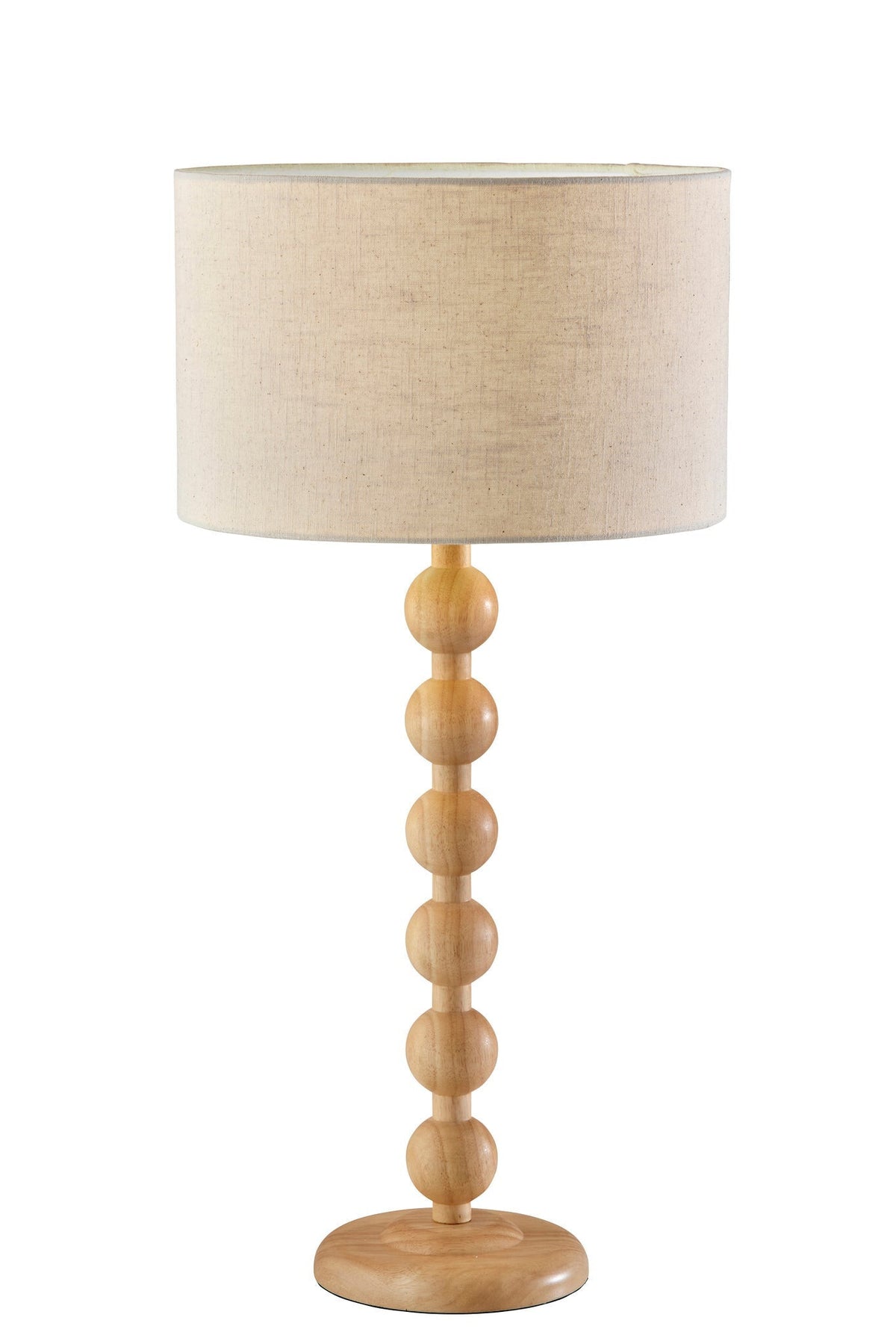 28" Brown Solid Wood Candlestick Table Lamp With Off White Drum Shade LuxuryLifeWay Online Store