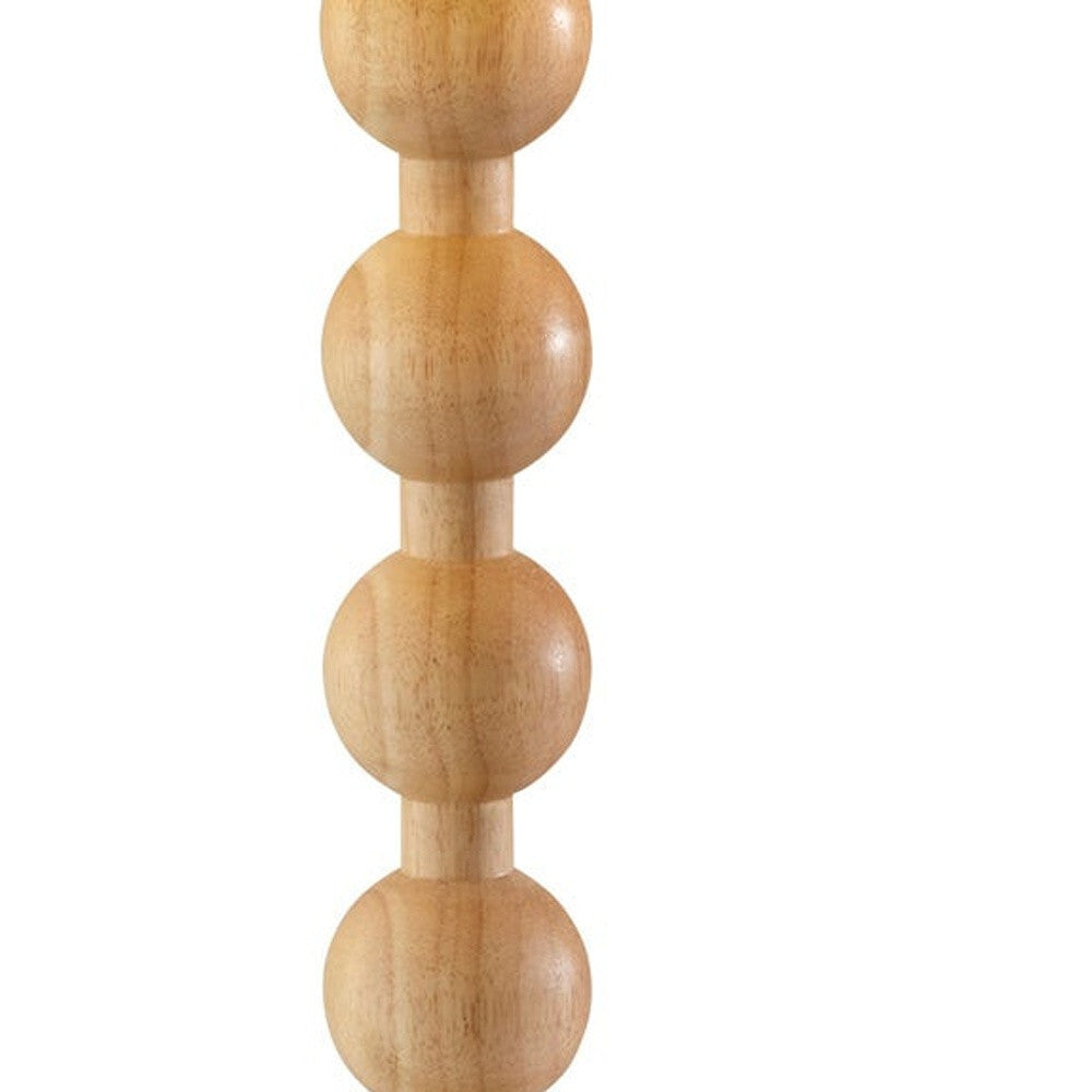 28" Brown Solid Wood Candlestick Table Lamp With Off White Drum Shade LuxuryLifeWay Online Store