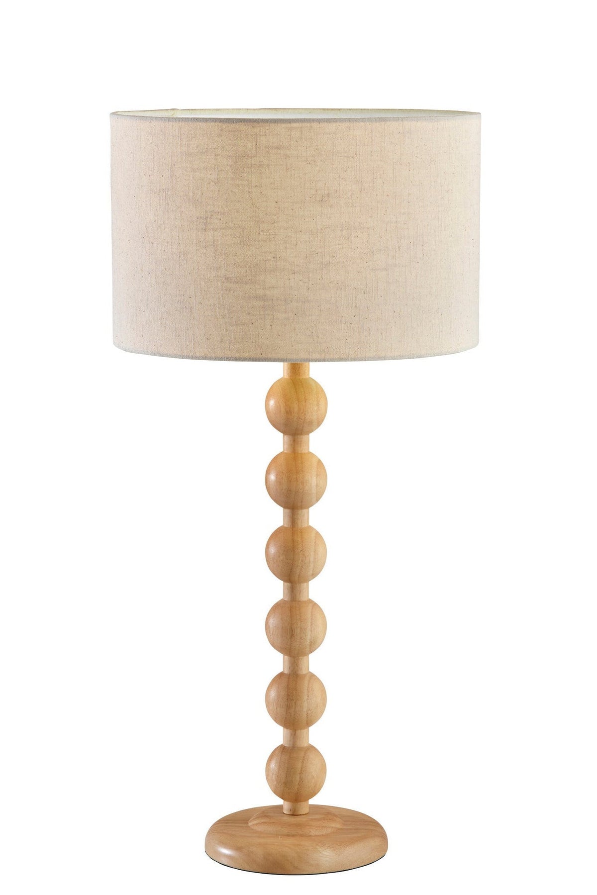 28" Brown Solid Wood Candlestick Table Lamp With Off White Drum Shade LuxuryLifeWay Online Store