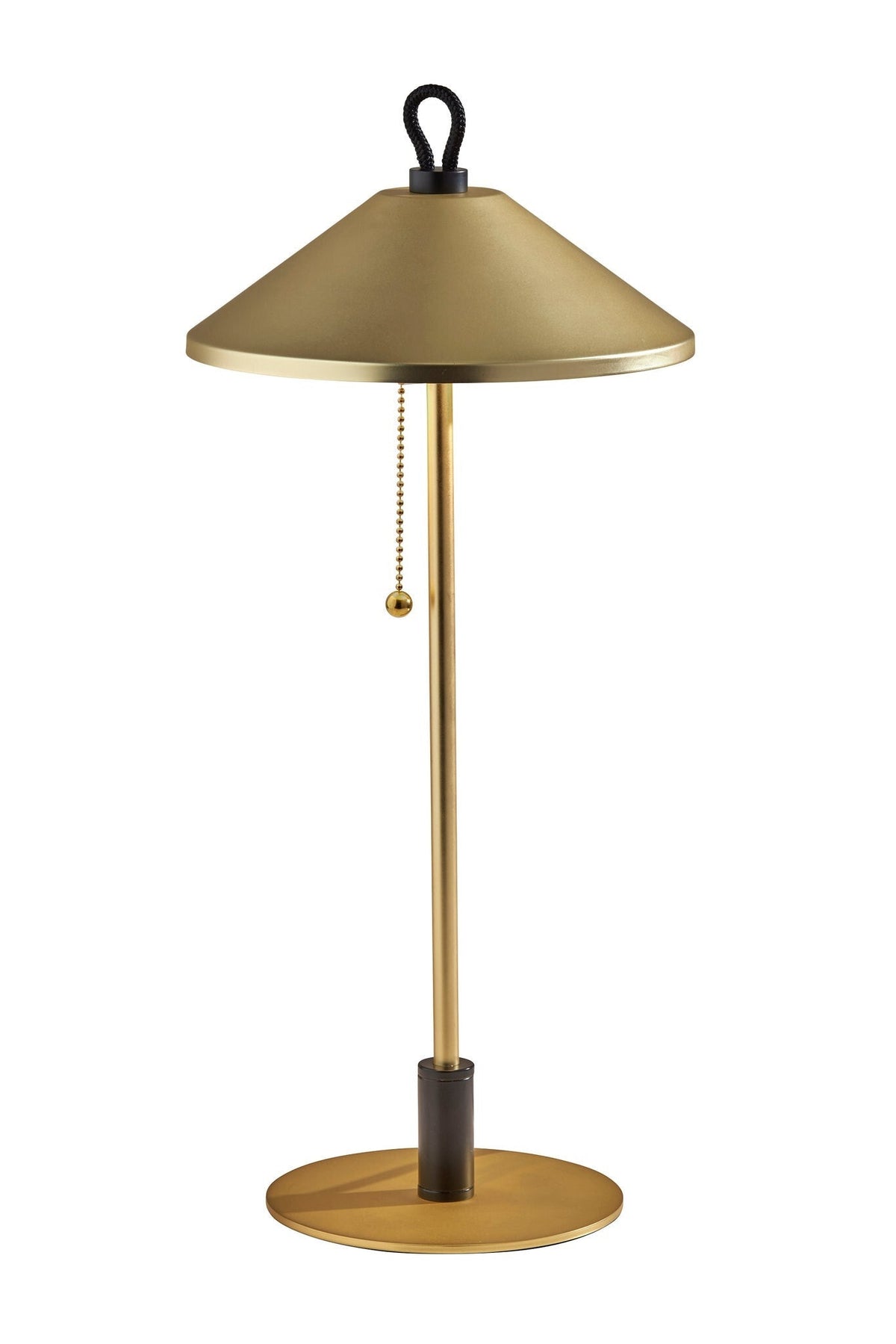 20" Black and Gold Metal Two Light Candlestick LED Table Lamp With Brass Cone Shade LuxuryLifeWay Online Store