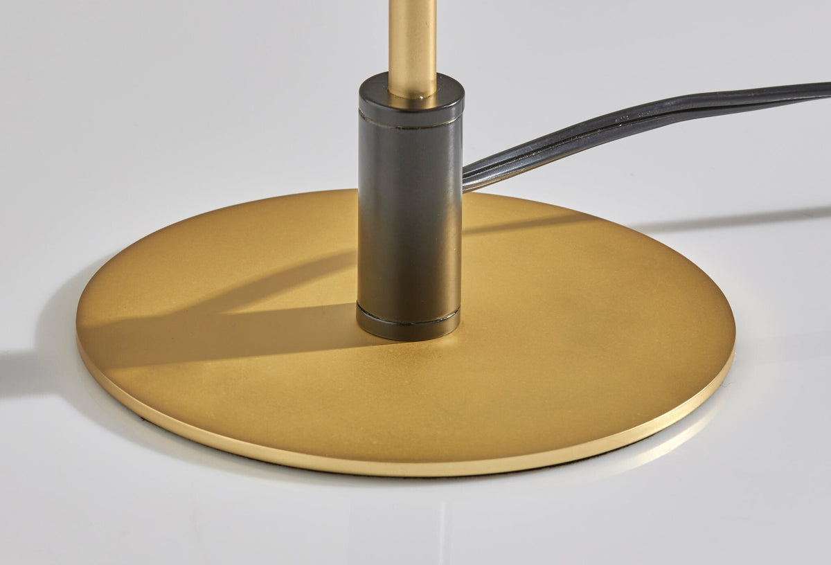 20" Black and Gold Metal Two Light Candlestick LED Table Lamp With Brass Cone Shade LuxuryLifeWay Online Store