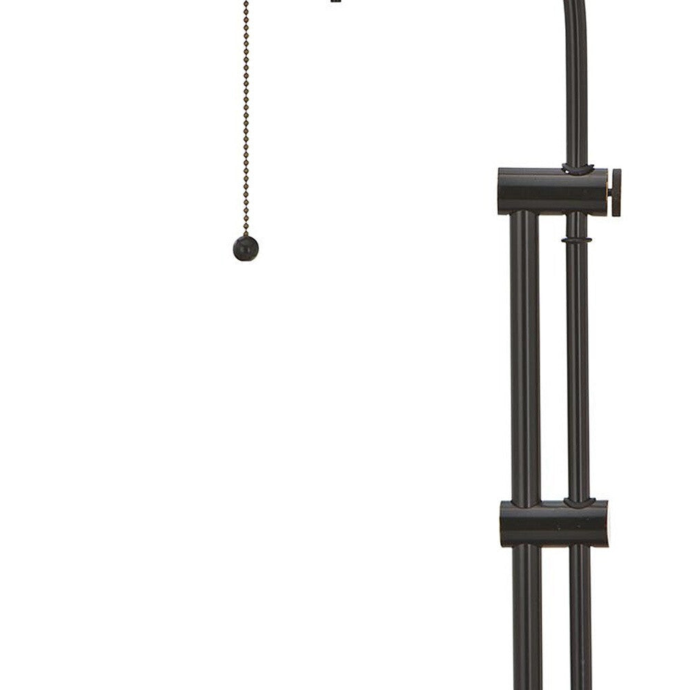 26" Bronze Metal Adjustable Table Lamp With Bronze Rectangular Shade LuxuryLifeWay Online Store