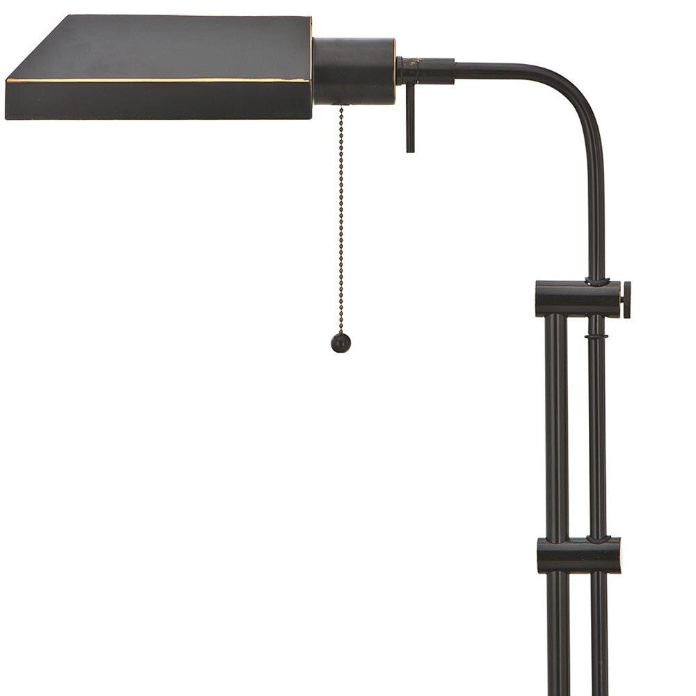 26" Bronze Metal Adjustable Table Lamp With Bronze Rectangular Shade LuxuryLifeWay Online Store