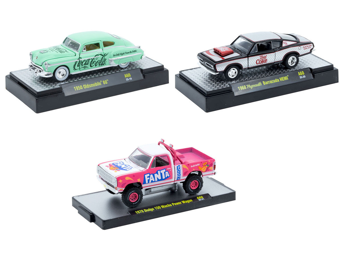 "Sodas" Set of 3 pieces Release 60 Limited Edition to 10000 pieces Worldwide 1/64 Diecast Model Cars by M2 Machines LuxuryLifeWay Online Store
