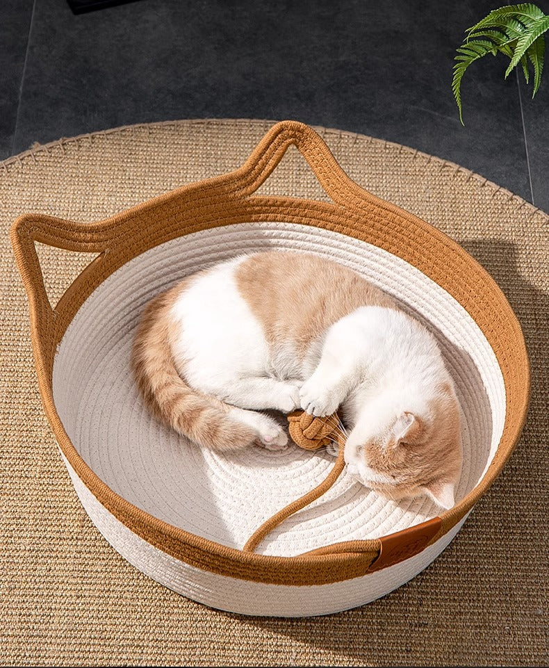 Coarse Linen Rattan Woven Four Seasons Universal Summer Cat Nest Pets Fashion