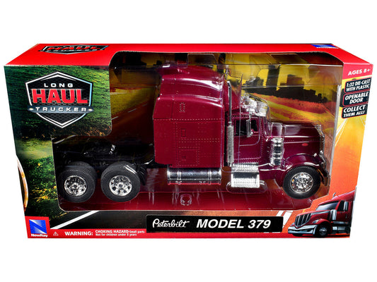 Peterbilt 379 Truck Tractor Burgundy Metallic "Long Haul Trucker" Series 1/32  Diecast Model by New Ray LuxuryLifeWay Online Store