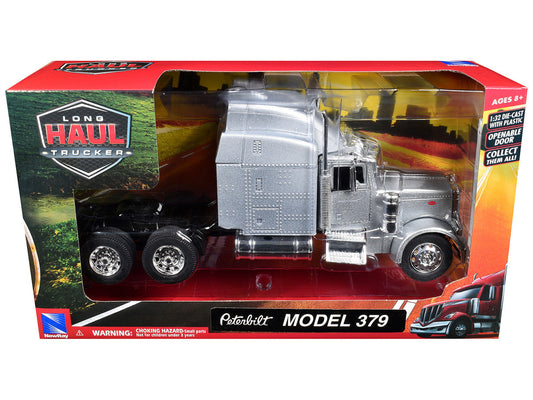 Peterbilt 379 Truck Tractor Silver Metallic "Long Haul Trucker" 1/32 Diecast Model by New Ray LuxuryLifeWay Online Store