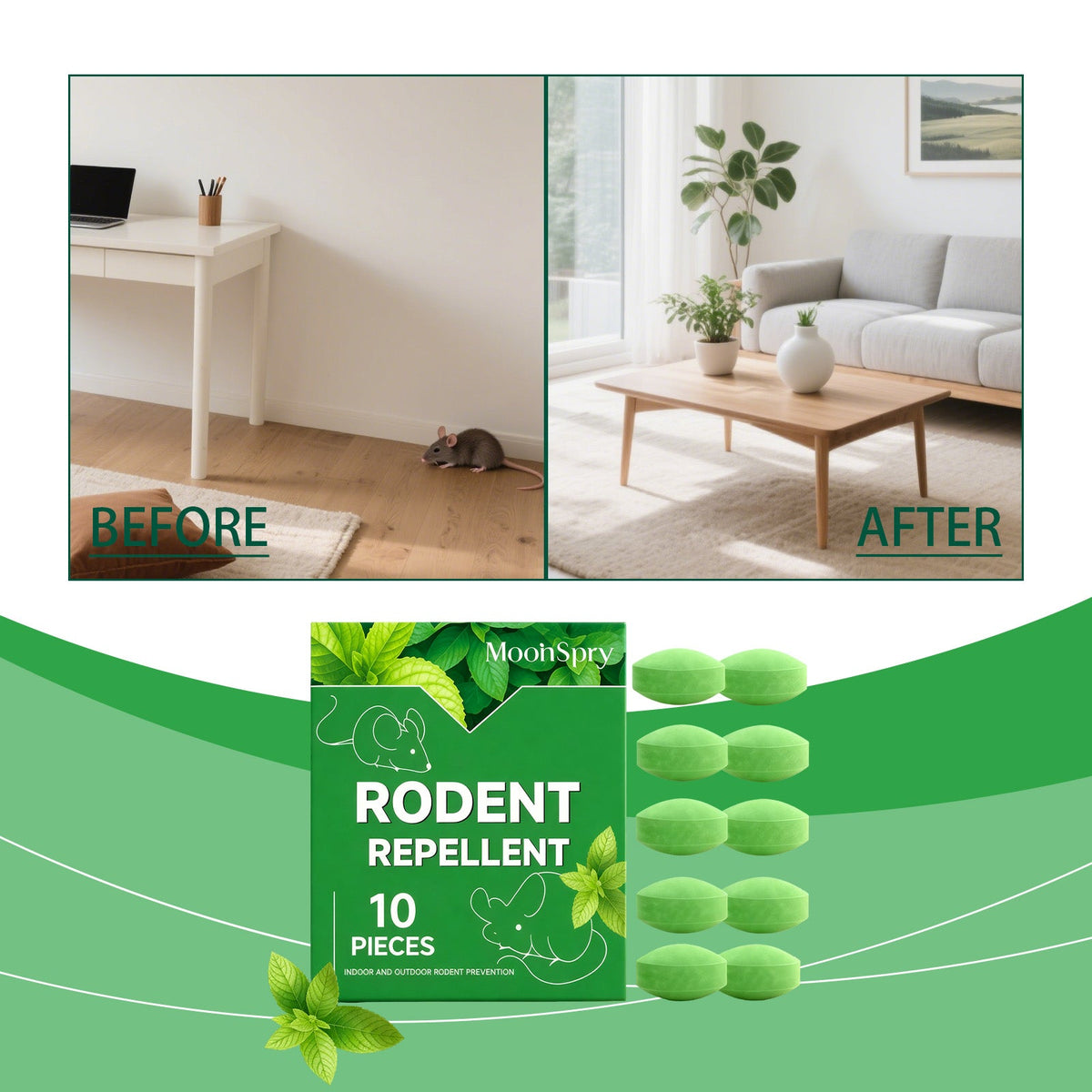 Mouse Repellent Pills 10pcs Box Tri Light Beauty